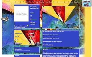 Mosaic blue red yellow artsy