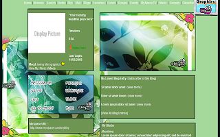 Neon green flower Myspace Layout