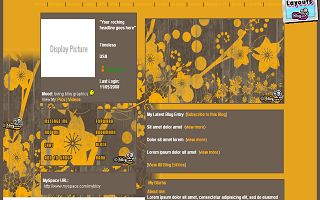 Orange vines flower Myspace Layout