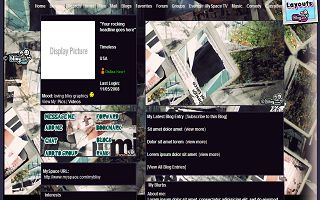 Paper clippings Myspace Layout