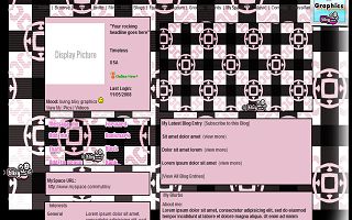 Pink circle and black Myspace Layout
