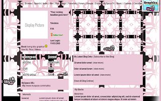 Pink square black line Myspace Layout