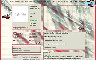 Pixelated red gray Myspace Layout