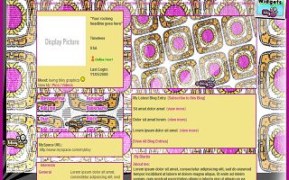 Purple yellow box Myspace Layout