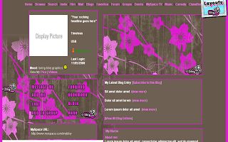 Purple pink wooden Myspace Layout