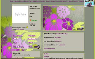 Purple pink yellow flower Myspace Layout