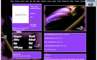 Purple rose twist Myspace Layout
