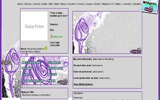 Purple swirling petals Myspace Layout