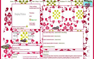 Red green square Myspace Layout