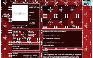 Red Myspace Layout with white specks
