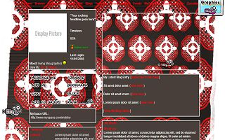 Red white saucers Myspace Layout