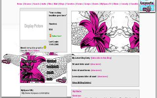 Sandal pink flowers Myspace Layout