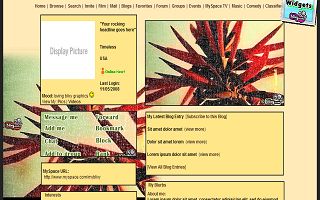Sea urchin shaped Myspace Layout