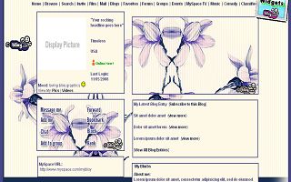 Open purple flower Myspace Layout