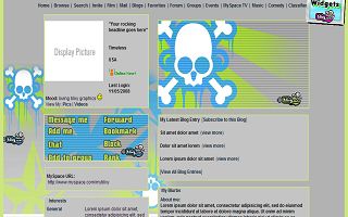 Skulls and stars Myspace Layout