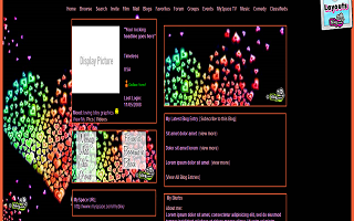 Sprinkle color Valentines Myspace Layout