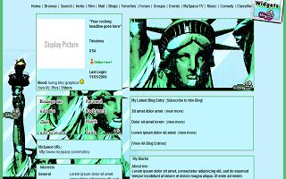 Statue of Liberty Myspace Layout