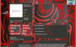 Triple red Myspace Layout