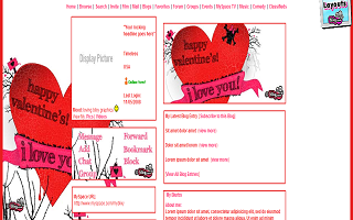 Valentines I love you Myspace Layout
