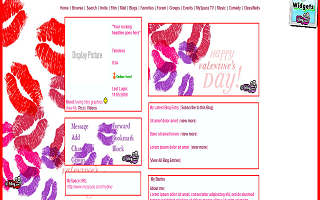 Valentines Lip kisses Myspace Layout