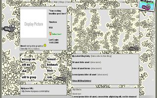 Vintage fashion vines Myspace Layout