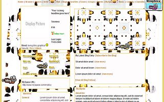 Yellow bee pattern Myspace Layout