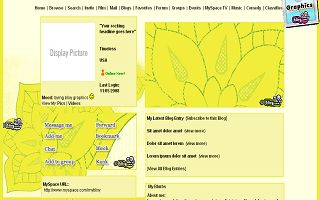 Yellow mosaic flower Myspace Layout