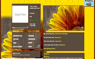 Yellow sunflower bud Myspace Layout