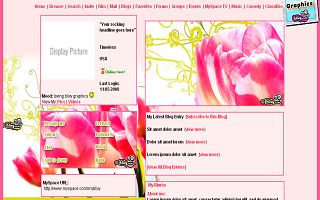 Yellow with pink roses Myspace Layout
