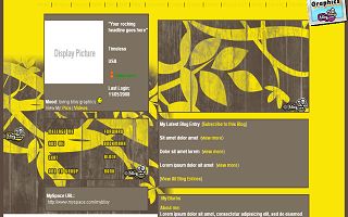 Yellow vines in wood Myspace Layout