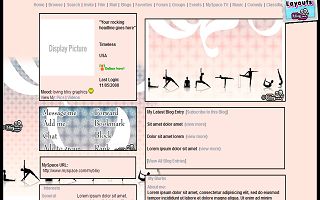 Yoga motions Myspace Layout