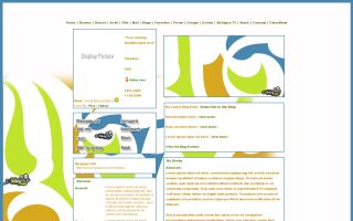 Wavy green blue and orange designs