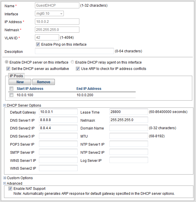 New DHCP Server