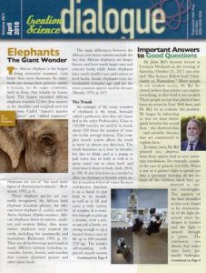 Creation Science Dialogue, April 2018