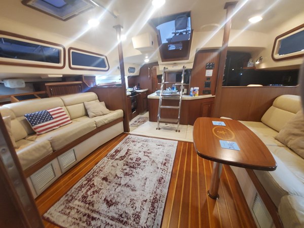 LadyM main salon facing companionway