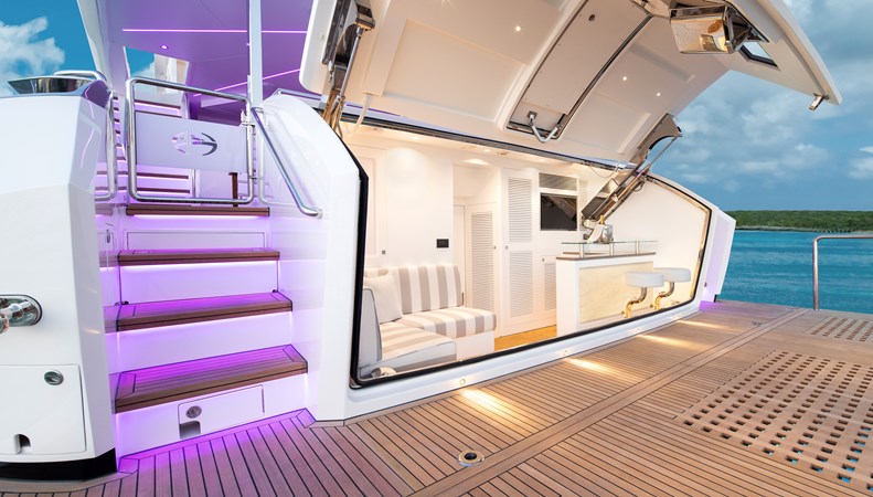 Ceach club with bar and seating.