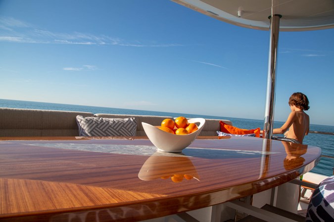 Aft deck teak table