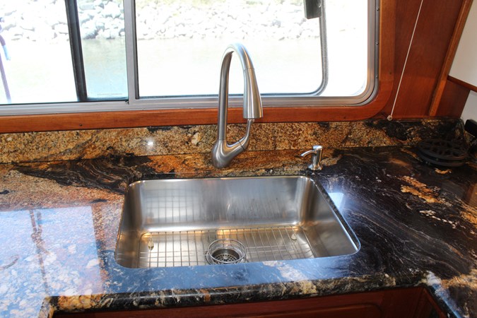 large S/S sink. Opening port
