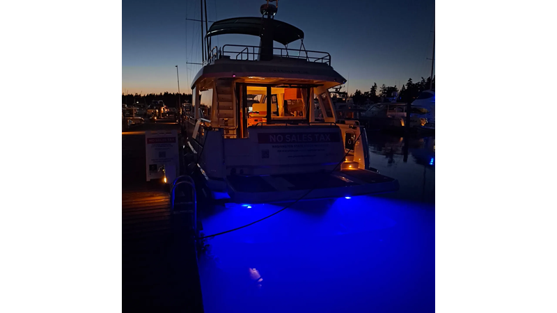 Greenline 48 Fly Hybrid Night Time Powered Yacht by Ocean Pacific Yachts