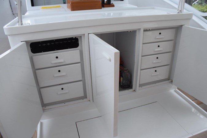 Tackle center and pump and light switch panel