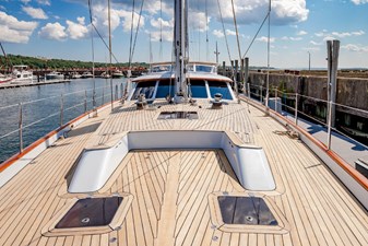 17. Forward dinghy storage area.