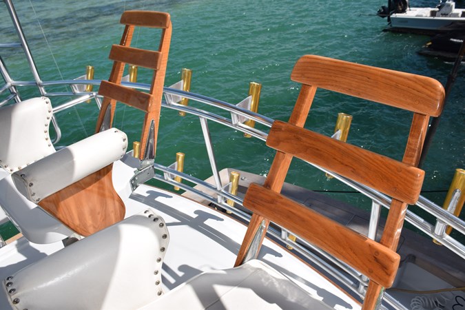 Teak ladderback helm chairs