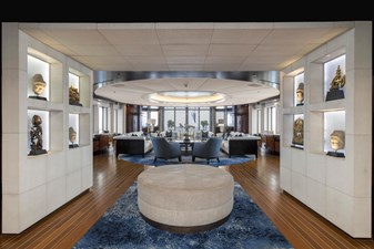 Main salon seating and art display