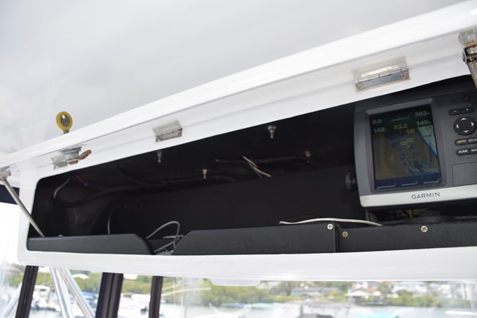 Overhead electronics box with backup Garmin