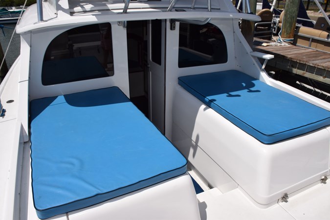 Great cruising lounges, cushions on engine boxes