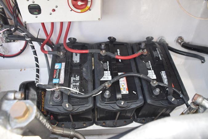 Batteries outboard of port motor