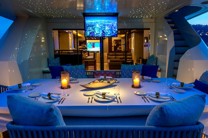 GEMS II Aft Deck Dinner Setup