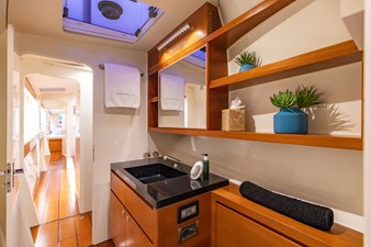 MOONWAVE, 2012 Gunboat 60: Owners Head looking Aft