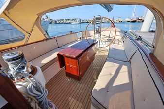 WELCOME: 2024 Leonardo Eagle 44 Cockpit from Companionway