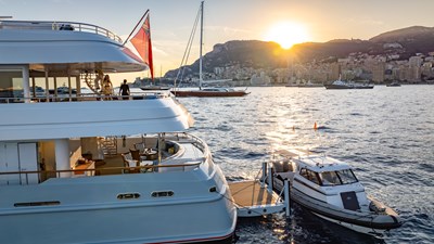 Port Aft Door Open and Tender Alongside